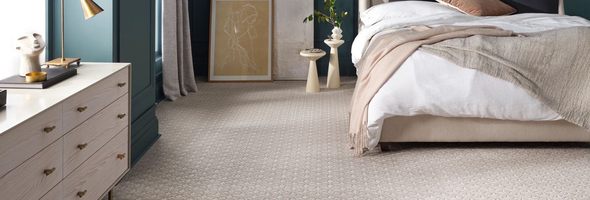 white furniture + white bed from U Payless Flooring in Schumacher, ON